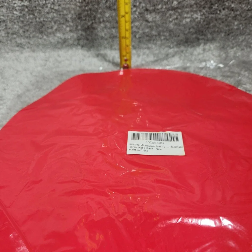 KongNai Silicone Microwave‎ Mat Red Heat Resistant Oven Mat 2 Pack 12 Inch